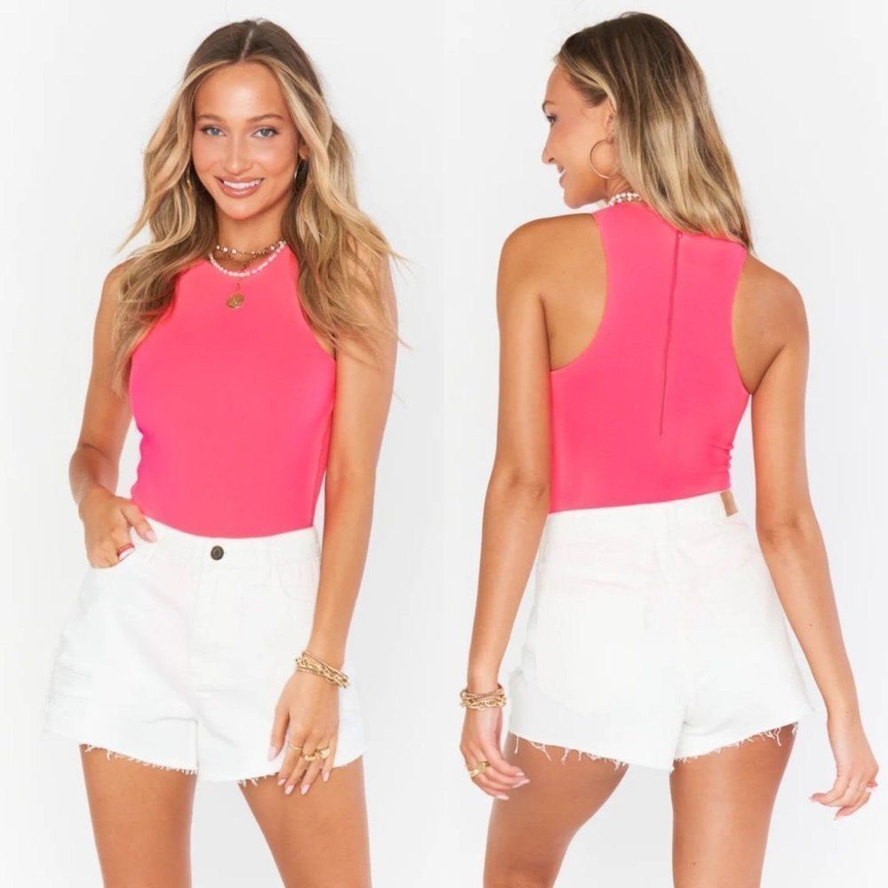 Show Me Your Mumu Best Bodysuit Neon Pink Stretch XS